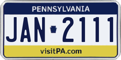 PA license plate JAN2111