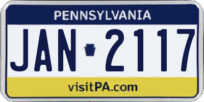 PA license plate JAN2117