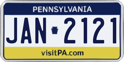 PA license plate JAN2121