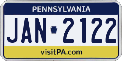 PA license plate JAN2122