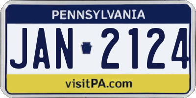 PA license plate JAN2124