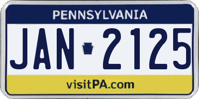 PA license plate JAN2125