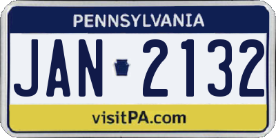 PA license plate JAN2132