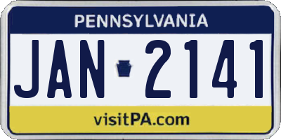 PA license plate JAN2141