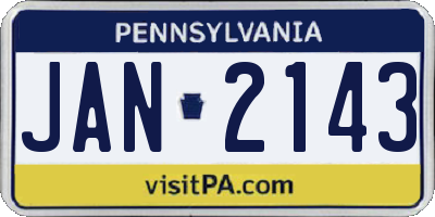 PA license plate JAN2143