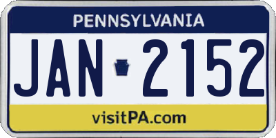 PA license plate JAN2152