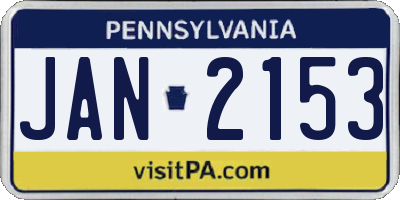 PA license plate JAN2153