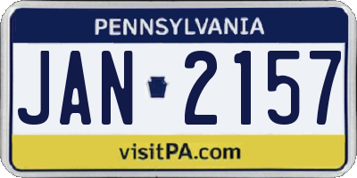 PA license plate JAN2157