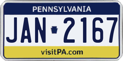 PA license plate JAN2167