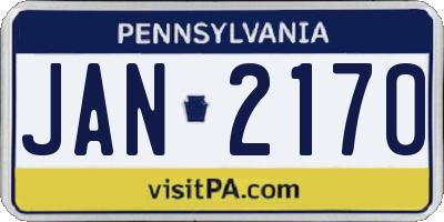 PA license plate JAN2170