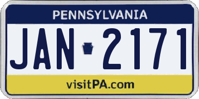 PA license plate JAN2171