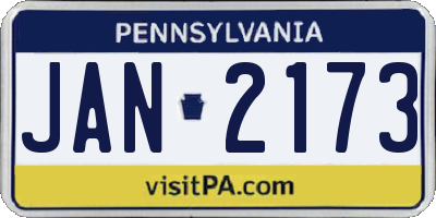 PA license plate JAN2173