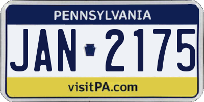 PA license plate JAN2175