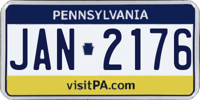 PA license plate JAN2176