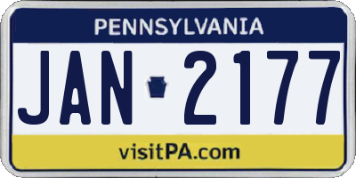 PA license plate JAN2177