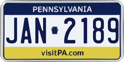 PA license plate JAN2189