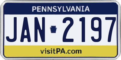 PA license plate JAN2197