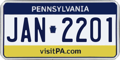 PA license plate JAN2201