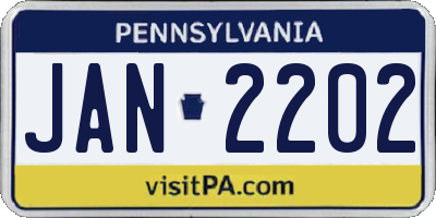 PA license plate JAN2202