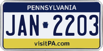 PA license plate JAN2203