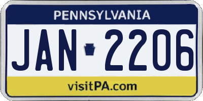 PA license plate JAN2206