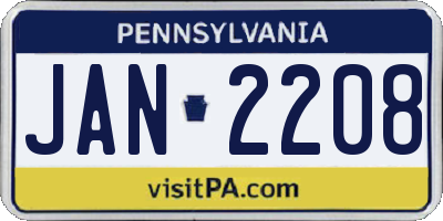 PA license plate JAN2208