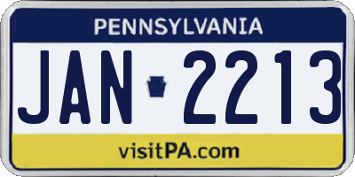 PA license plate JAN2213