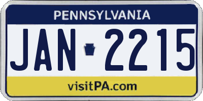 PA license plate JAN2215