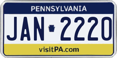 PA license plate JAN2220