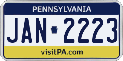 PA license plate JAN2223
