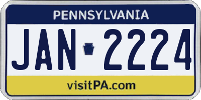 PA license plate JAN2224