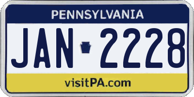 PA license plate JAN2228