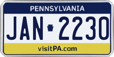 PA license plate JAN2230