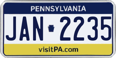 PA license plate JAN2235