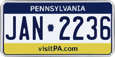 PA license plate JAN2236