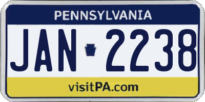 PA license plate JAN2238