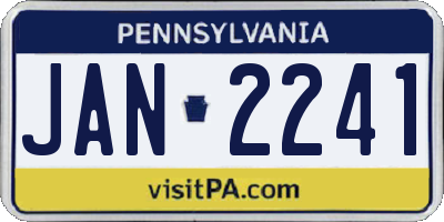 PA license plate JAN2241