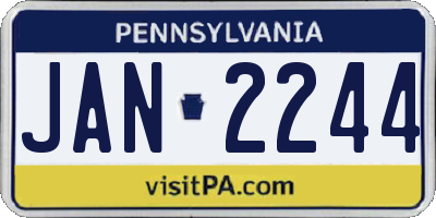 PA license plate JAN2244