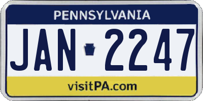 PA license plate JAN2247