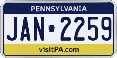 PA license plate JAN2259