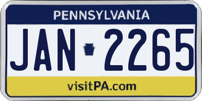 PA license plate JAN2265