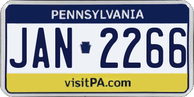 PA license plate JAN2266