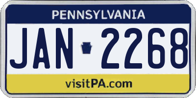 PA license plate JAN2268