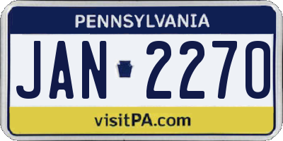 PA license plate JAN2270