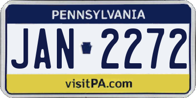 PA license plate JAN2272