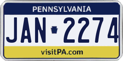 PA license plate JAN2274