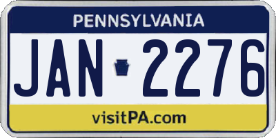 PA license plate JAN2276