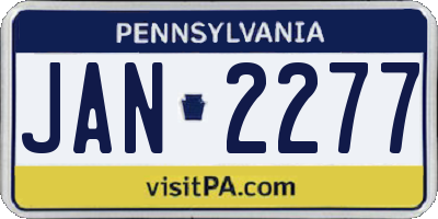 PA license plate JAN2277