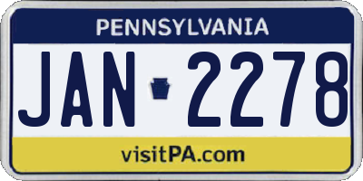 PA license plate JAN2278