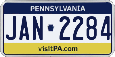 PA license plate JAN2284